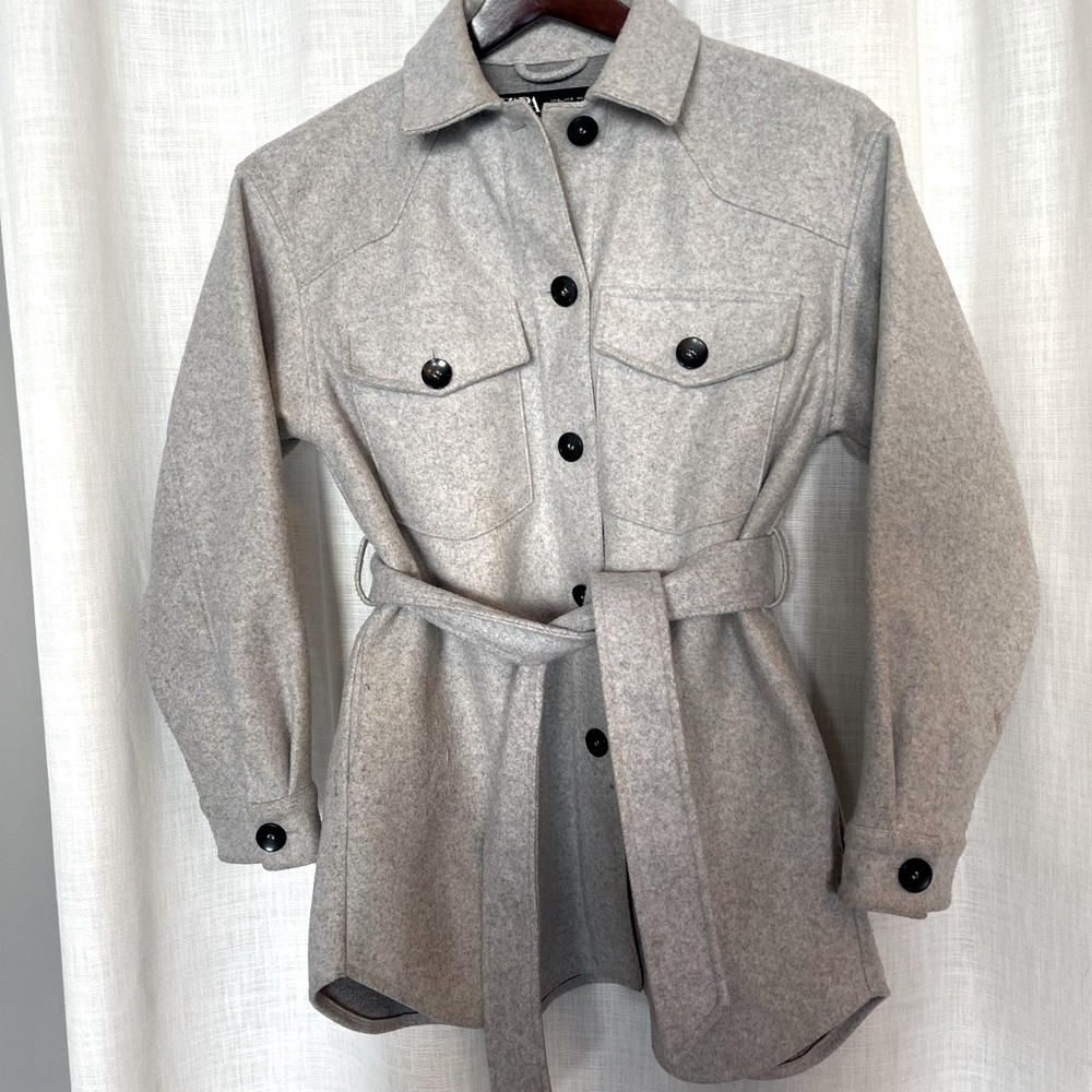 Zara wrap blazer jacket, gray size M